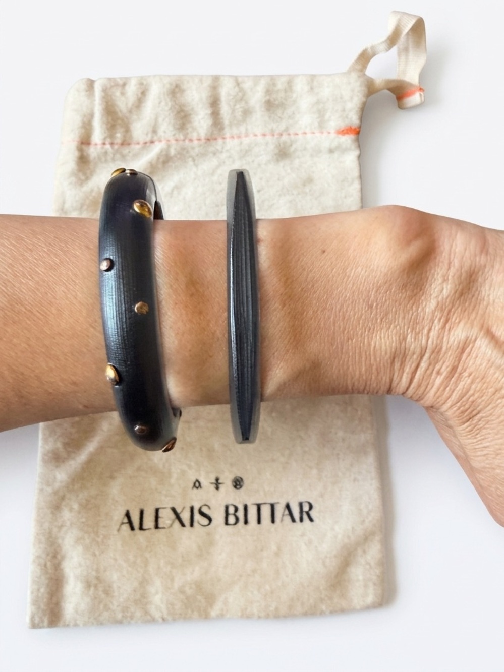 NWOT (2) Alexis Bittar Smoky Grey Bangles